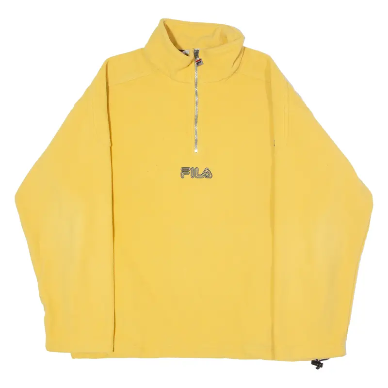 Fila Mens Fleece Yellow 1/4 Zip M 1