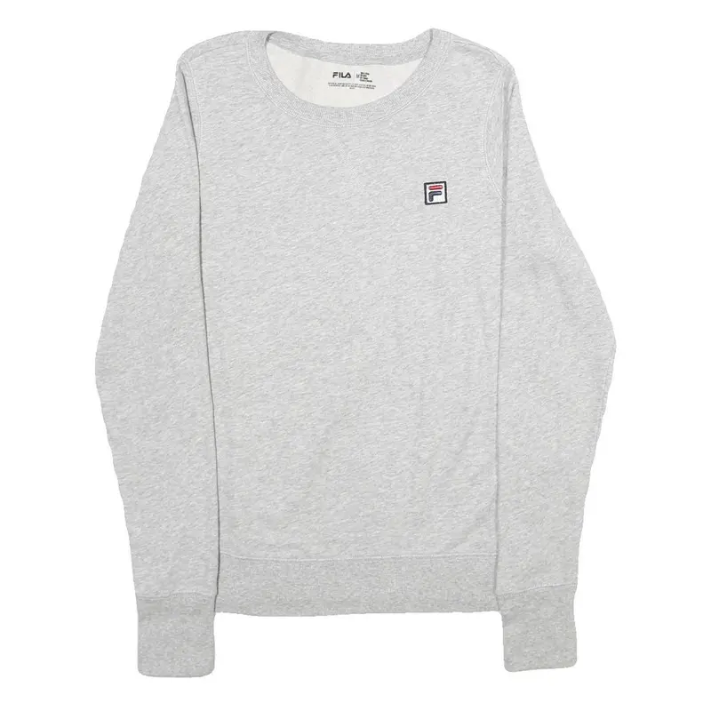 Fila Mens Grey Crew Neck M Sweatshirt Cotton Blend Pullover Lightweight 1