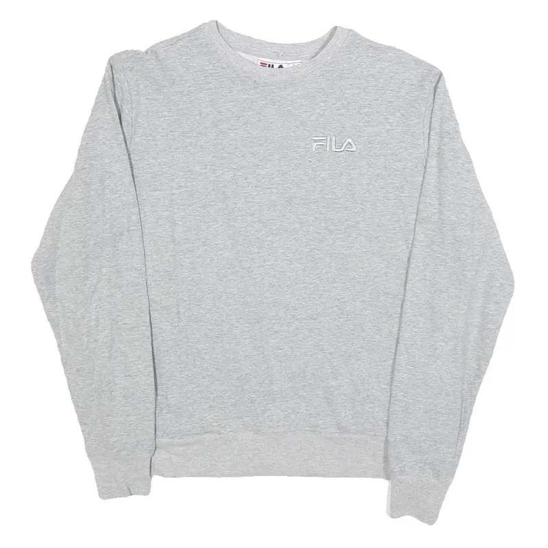 Fila Mens Grey Crew Neck S Embroidered Logo Sweatshirt Cotton Blend 1