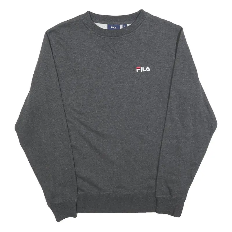 Fila Mens Grey S Crew Neck Sweatshirt Cotton Blend Pullover Casual 1