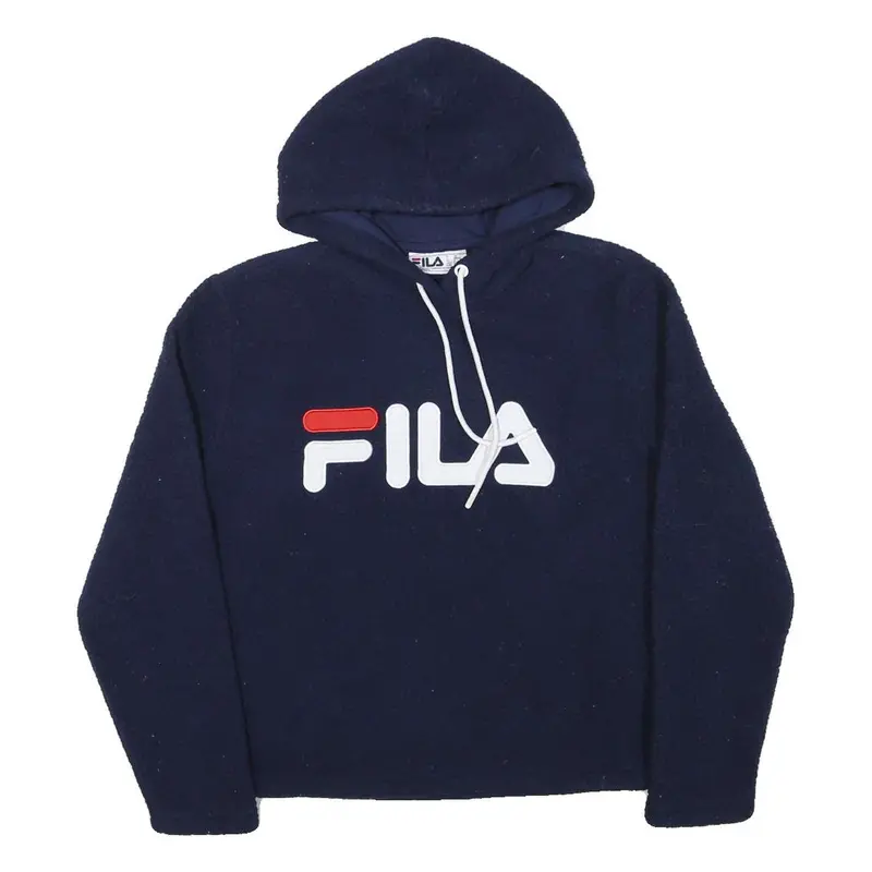 Fila Mens Navy Blue Hoodie M Polyester Blend Casual Pullover Sweatshirt 1