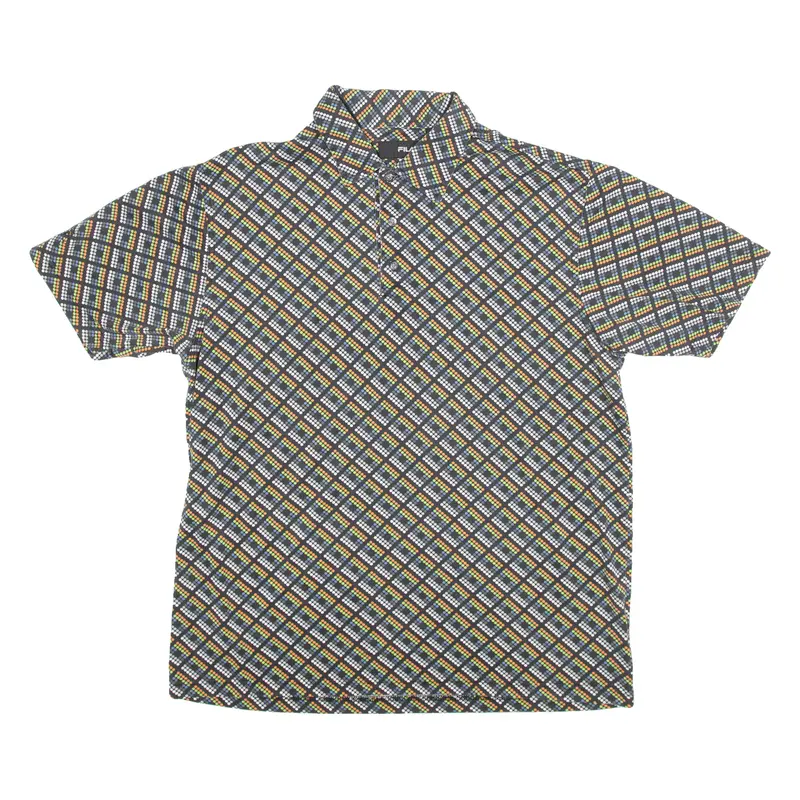 Fila Mens Polo Shirt Black Spotted M 1