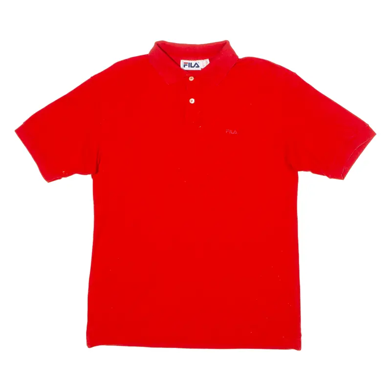 Fila Mens Polo Shirt Red 90S S 1