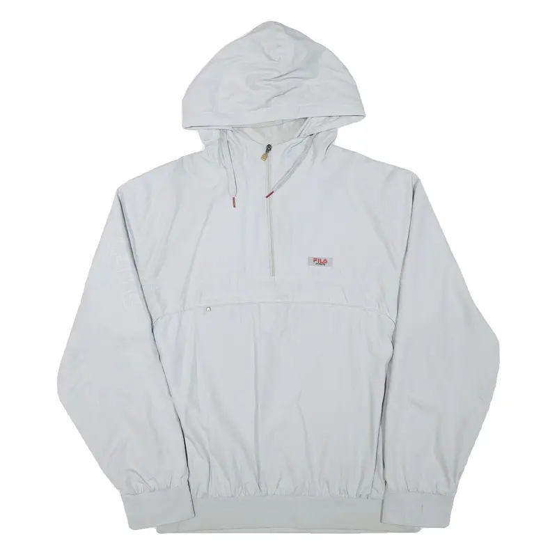 Fila Mens White Hooded Jacket 2Xl Polyester Blend Zip Casual Sportswear 1