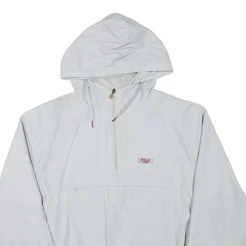 Fila Mens White Hooded Jacket 2Xl Polyester Blend Zip Casual Sportswear 2