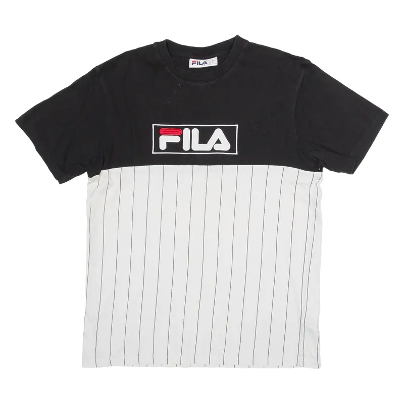 Fila Striped Mens T-Shirt Black S 1