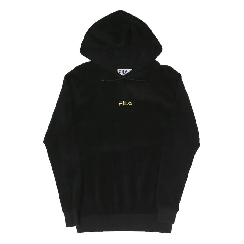 Fila Womens Black Hoodie Uk 4 Cotton Blend Pullover Hooded Sweatshirt 1