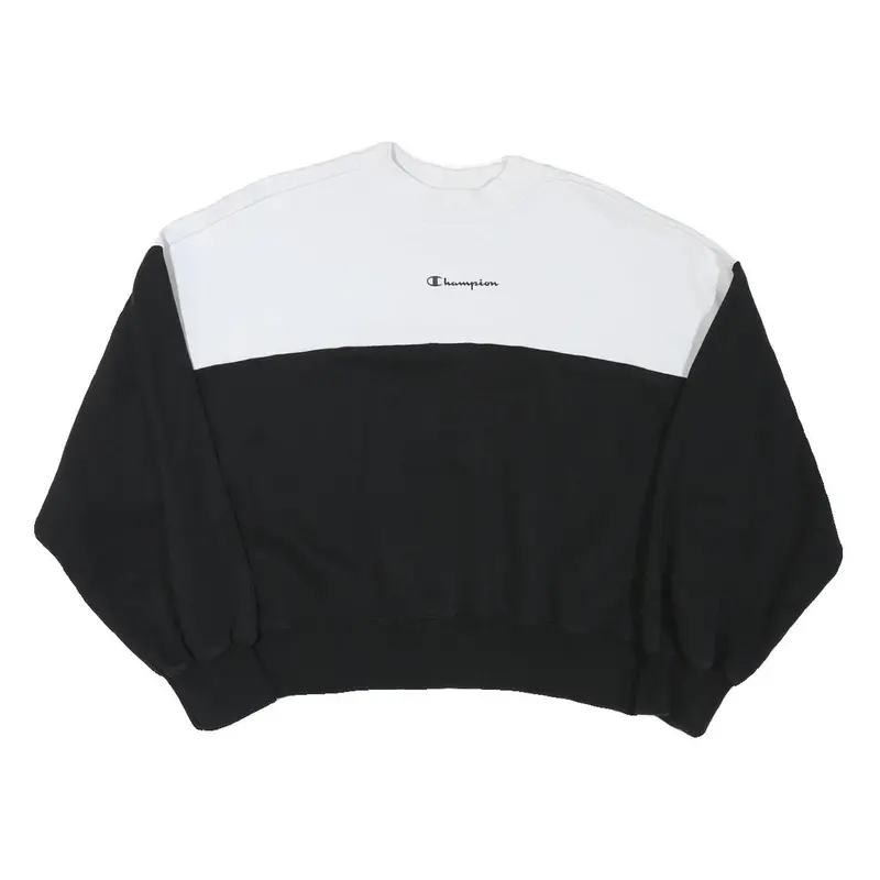 Fila Womens Black & White Crew Neck M Cotton Blend Sweatshirt Casual Pullover 1