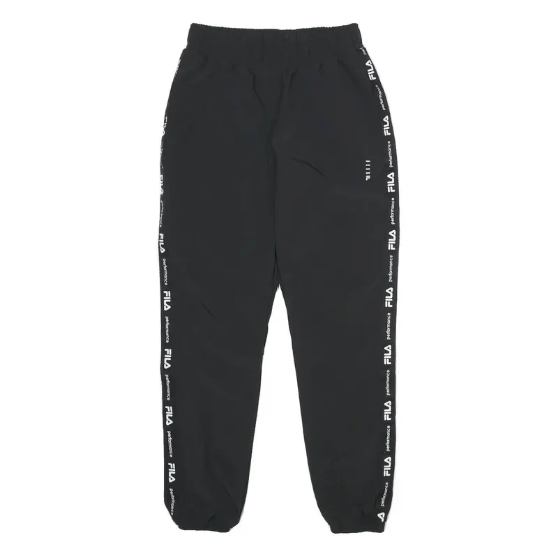 Fila Womens Joggers Black & White Regular Tapered Uk 8 W24 L30 Performance Logo 1