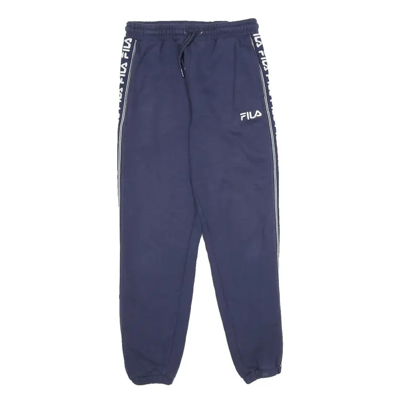 Fila Womens Joggers Blue Slim Tapered S W28 L30 Logo Tape Casual Sportswear 1