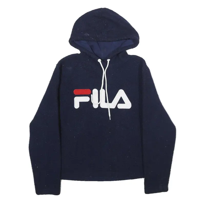 Fila Womens Navy Hoodie S Classic Logo Pullover Drawstring Hooded 1