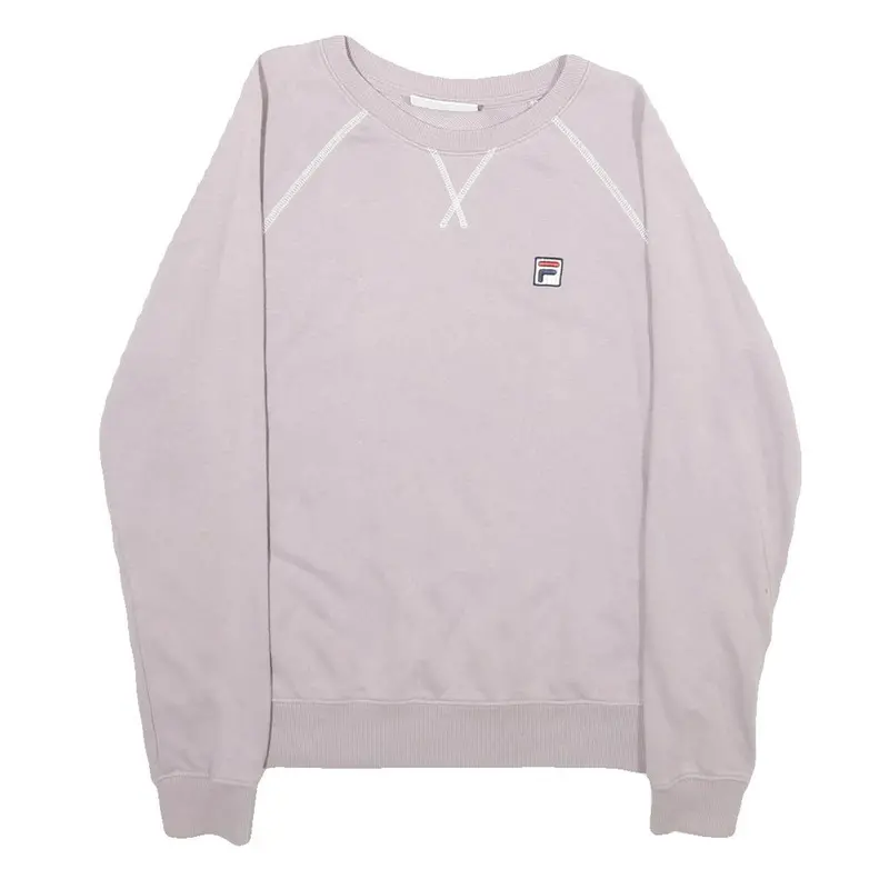 Fila Womens Purple Crew Neck M Sweater Cotton Blend Casual Lightweight Logo 1