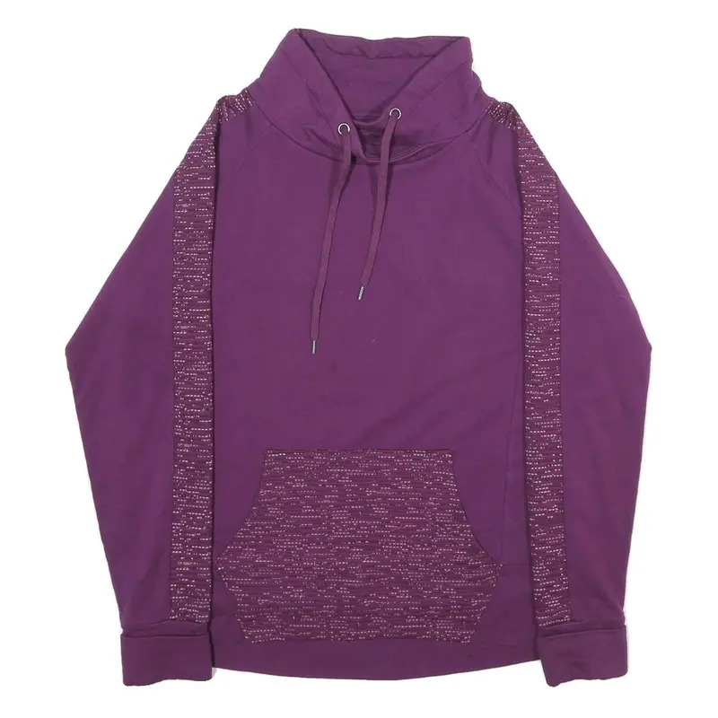 Fila Womens Purple Sweatshirt Pullover M Cotton Blend Cowl Neck Casual 1
