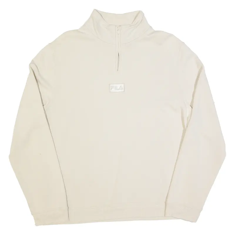 Fila Womens Sweatshirt Beige 1/4 Zip M 1