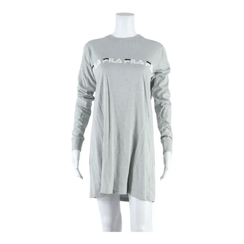 Fila Womens T-Shirt Dress Grey Long Sleeve Knee Length Xs 1