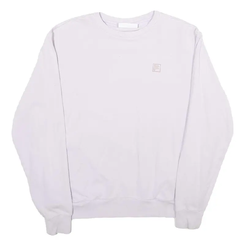 Fila Womens White Crew Neck Xl Vintage Logo Cotton Blend Sweatshirt Pullover 1