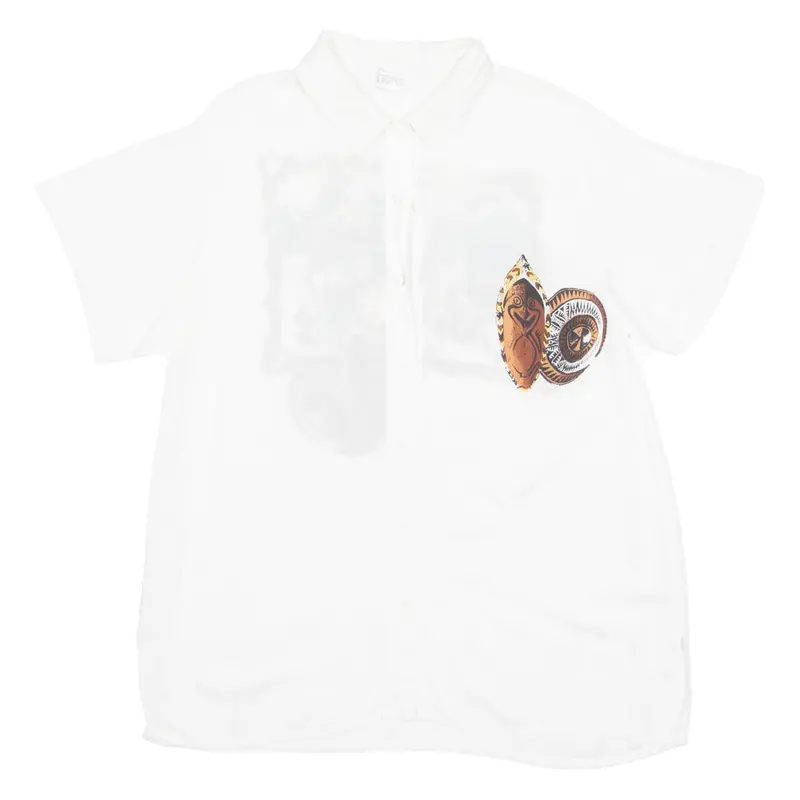 Fiona Womens Shirt White Crazy Pattern M 1