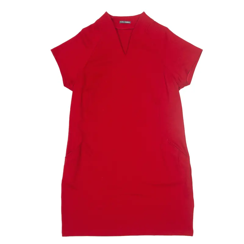 Fiorella Rubino Womens Shift Dress Red Short Sleeve Knee Length L 1