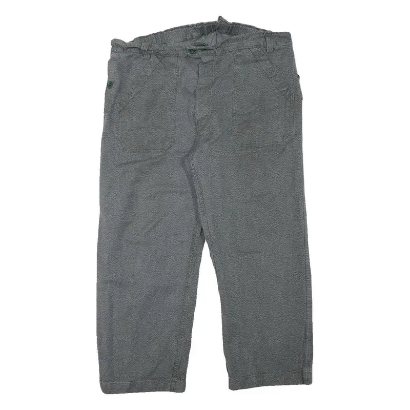 Fischer Pecheur Mens Cotton Blend Grey Relaxed Trousers W38 L26 Button Closure 1