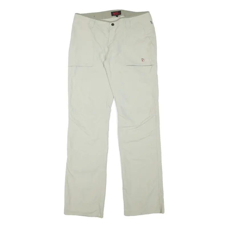 Fjallraven Mens Regular Beige Polyester Blend Zip Trousers W33 L35 Outdoor 1
