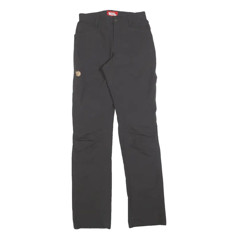 Fjallraven Womens Polyester Black Slim Trousers W26 L34 Outdoor Adventure Zip 1