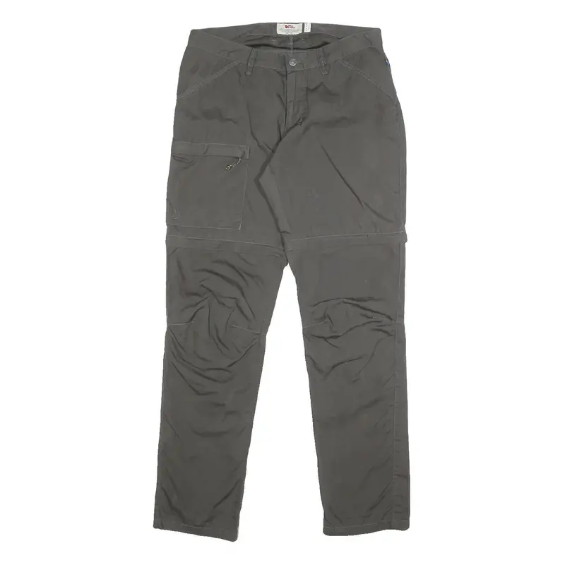 Fjallraven Womens Polyester Grey Regular Zip Cargo Trousers W29 L31 Outdoor 1