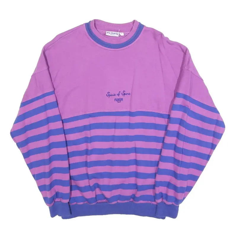 Flash Team Womens Purple & Blue Sweatshirt Crew Neck L Spirit Of Sport Casual 1
