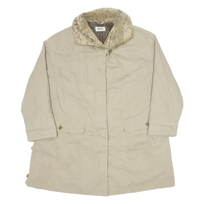 Flick Womens Trench Coat Beige 90S Uk 10 1