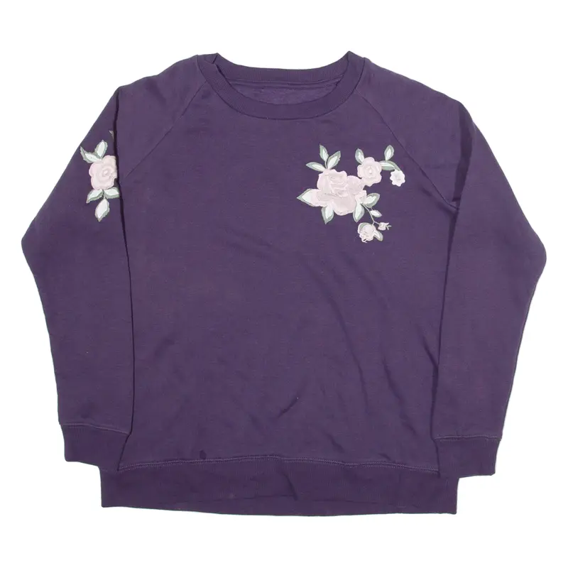 Floral Womens Sweatshirt Purple M 1