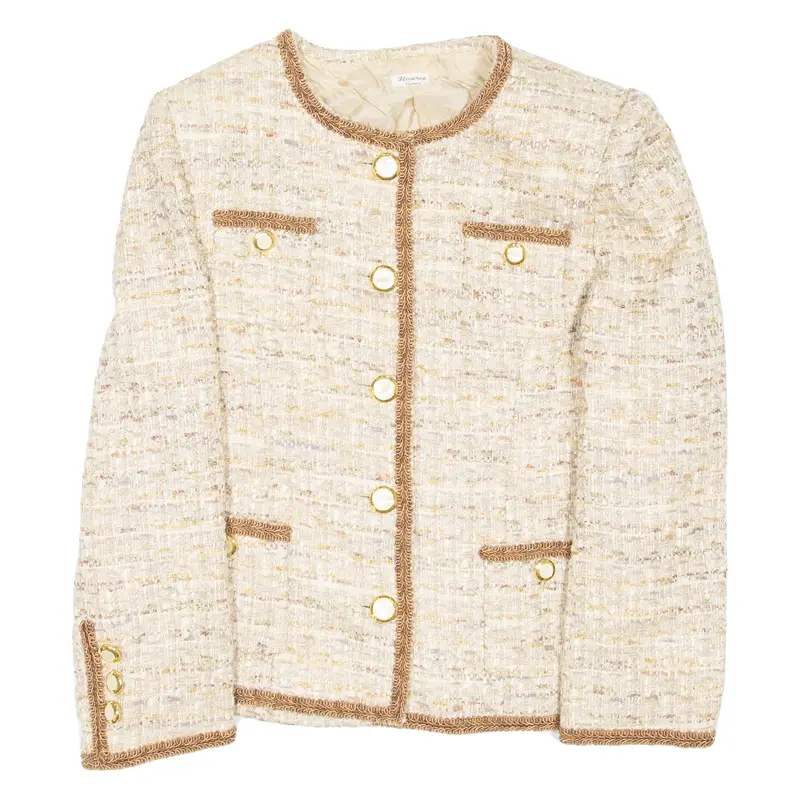 Florence Couture Womens Blazer Coat Beige M 1