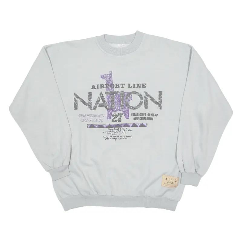 Fly 54 Mens Sweatshirt Grey Crew Neck M 1