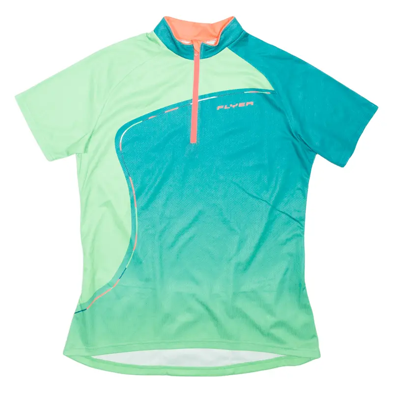 Flyer Cycling Shirt Womens Jersey Green 1/4 Zip M 1