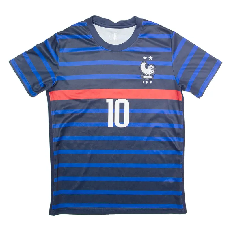 France Football Federation Mbappe Mens Football Shirt Jersey Blue S 1