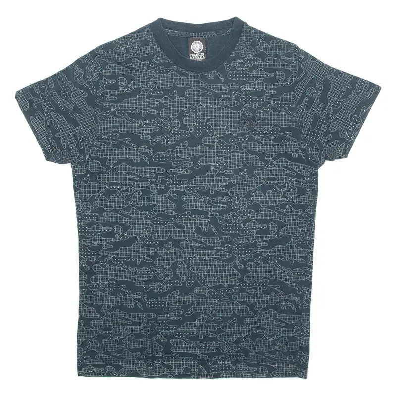 Franklin Marshall Camo Mens T-Shirt Blue Crew Neck S 1