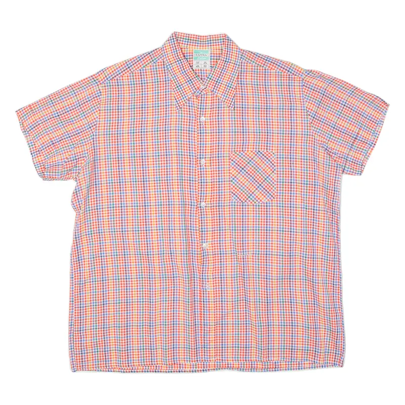 Frappant Mens Shirt Red 90S Check L 1