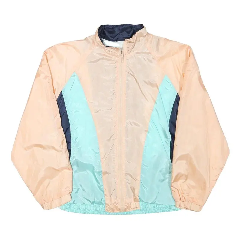Free Look Womens Peach & Aqua Colourblock Zip Up Jacket M Polyester Blend Casual 1