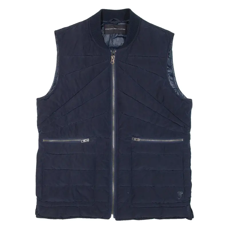 French Connection Insulated Mens Puffer Gilet Blue M 1