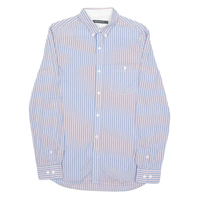 French Connection Mens Shirt Blue Striped Long Sleeve S 1