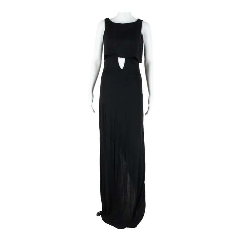 French Connection Womens Maxi Dress Black Viscose Sleeveless Long Uk 8 1