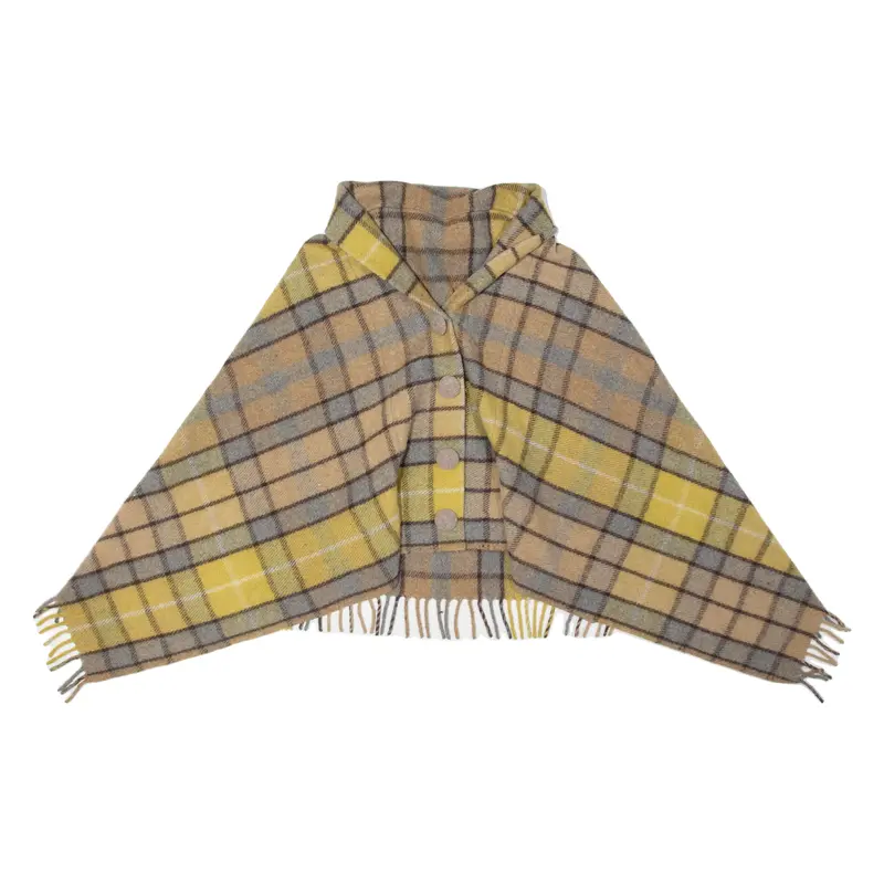 Fringe Womens Jacket Yellow Plaid M 1