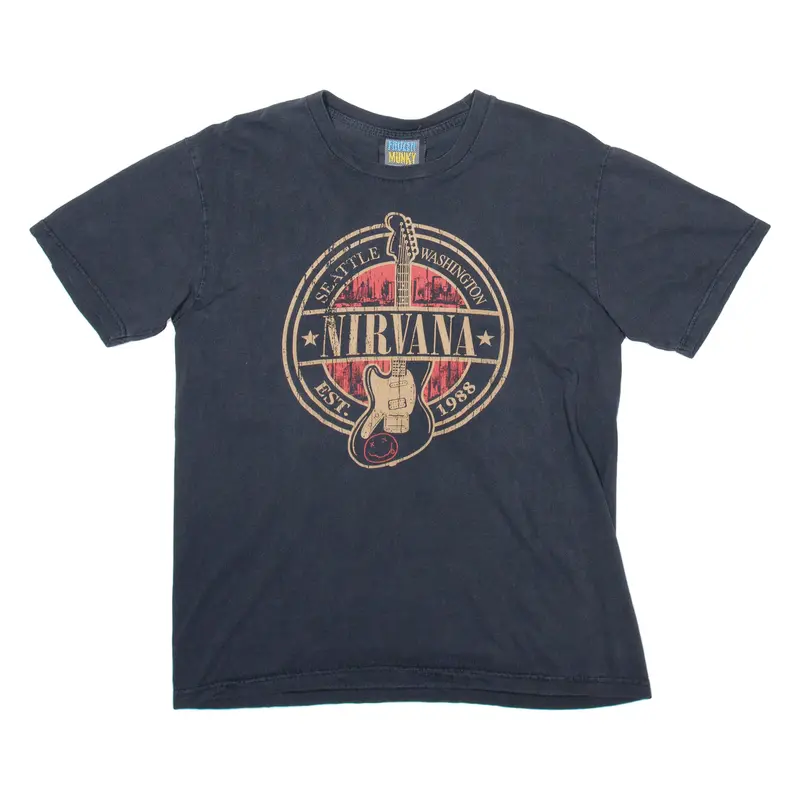 Frozen Munky Nirvana Mens Band T-Shirt Black M 1