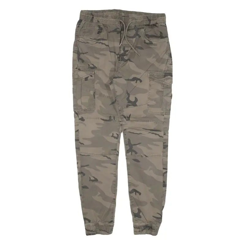 Fsbn Cargo Camo Womens Trousers Green Slim Tapered W30 L28 1