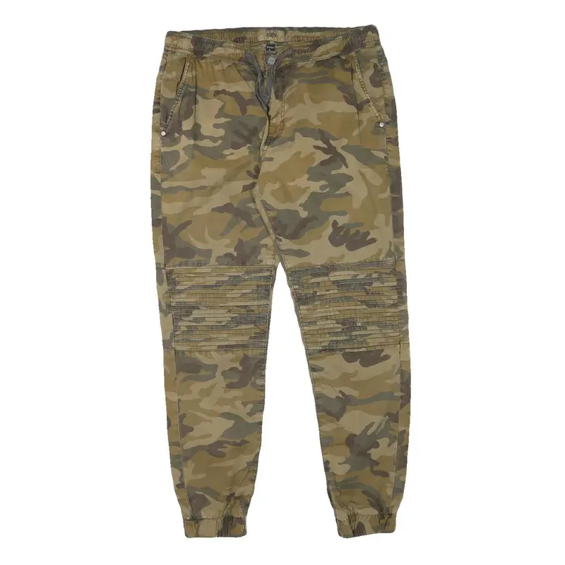 Fsbn Mens Cotton Blend Camouflage Relaxed Tapered Trousers W32 L29 Casual 1