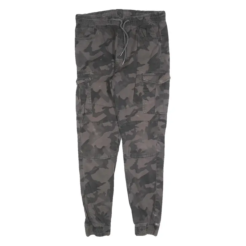 Fsbn Mens Cotton Blend Camouflage Slim Cargo Drawstring Trousers W30 L27 1