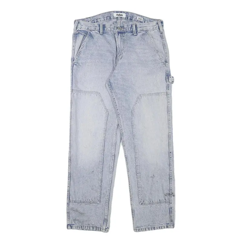 Fsbn Mens Regular Fit Light Blue Denim Jeans W33 L30 Cotton Blend Zip Closure 1