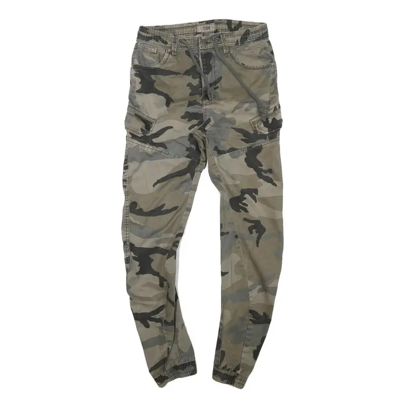 Fsbn Mens Slim Cotton Blend Camouflage Slim Tapered Trousers W30 L29 1