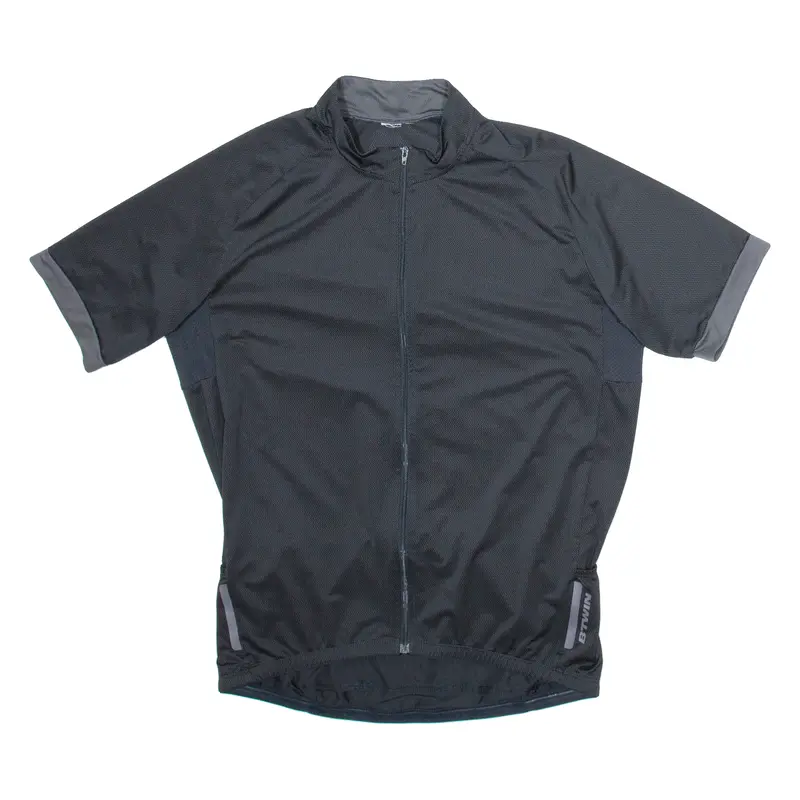 Full Zip Cycling Mens Jersey Black L 1