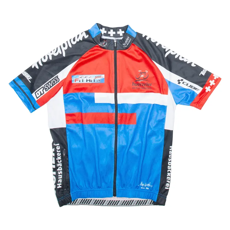 Full Zip Cycling Mens Jersey Blue M 1
