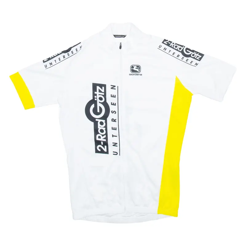 Full Zip Cycling Mens Jersey White M 1