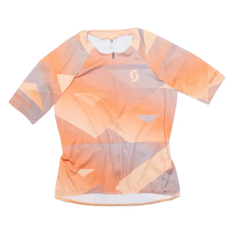 Full Zip Cycling Womens Jersey Orange L 1
